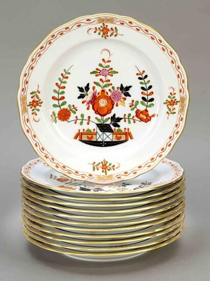 12 dinner plates, Meissen, 197