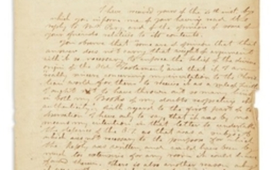 (AMERICAN JUDAICA) - English, George Bethune (1787-1828). Autograph Letter Signed written to “Mr. K. L. of the Hebrew Congregation Richmond Virginia.”