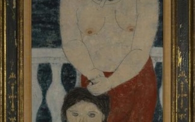 Fumiko Matsuda - Two Female figures, a young girl and