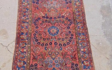 Scatter rug, sarouk, carpet is 7' by 3'7"