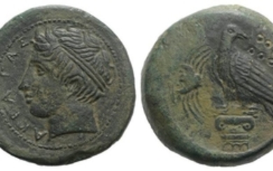 Sicily, Akragas, c. 400-380 BC. Æ Hemilitron (26.5mm, 16.36g, 7h)....