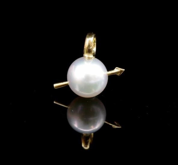 12mm Paspaley pearl and 18ct yellow gold pendant by Paspaley...