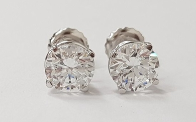 14 kt. White gold - Earrings - 0.80 ct Diamond - collection diamonds no reserve