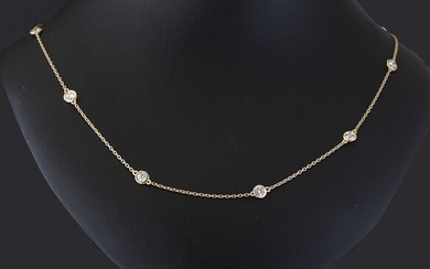 14 kt. Yellow gold - Necklace - 1.00 ct Diamond