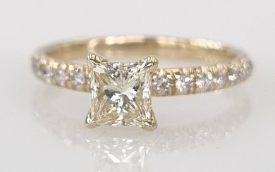14 kt. Yellow gold - Ring - 0.89 ct Diamond