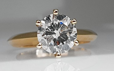 14 kt. Yellow gold - Ring - 1.50 ct Diamond - No Reserve