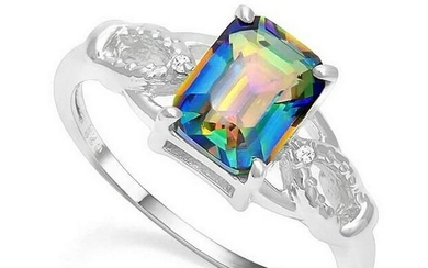 1.4CT Green Mystic Topaz Ring in Sterling Silver