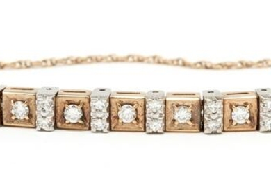14K Diamond Link Bracelet