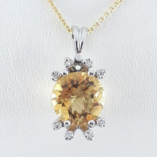 14K Yellow and White Gold - Necklace & Pendant Set