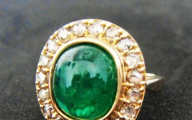 14k Hallmarked Gold Ring - Natural Certified Emerald