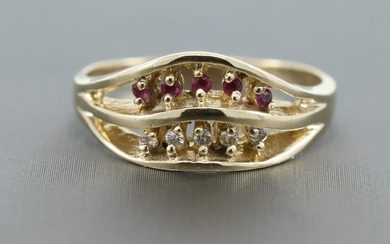 14kt Ladies Diamond & Ruby Ring