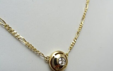18 kt. Gold - Necklace with pendant - 0.18 ct Diamond