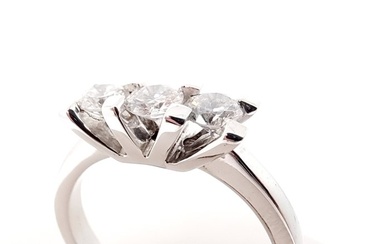 18 kt. White gold - Ring - 0.67 ct Diamond
