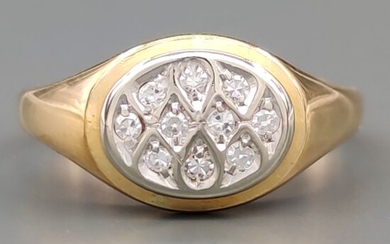 18 kt. White gold, Yellow gold - Ring - 0.20 ct Diamond