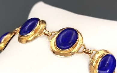 18 kt. Yellow gold - Bracelet - 60.00 ct Lapis lazuli