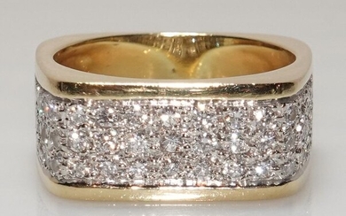 18 kt. Yellow gold - Ring 45 diamonds 0.90 ct. G / VS