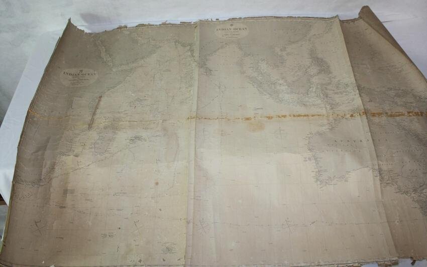 1858 MAP OF THE INDIAN OCEAN, FROM THE CAPE