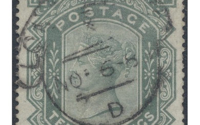 1867-83 10/- greenish grey wmk Large Anchor on white paper p...
