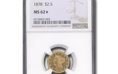 1878 $2.50 Liberty Gold Quarter Eagle MS-62* NGC