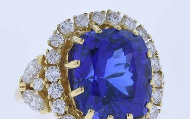 18K Fine Tanzanite and Diamond Ring