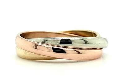 18K Tri-Colored Gold Russian Wedding Ring