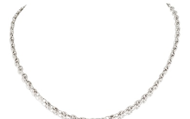 18K WHITE GOLD MARINER LINK CHAIN, ITALY