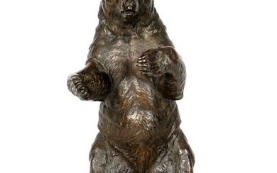 1922 Eli Harvey Bruno the Bear Bronze Sculpture