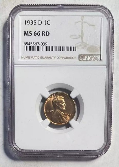 1935 D Lincoln Cent NGC MS-66 RD