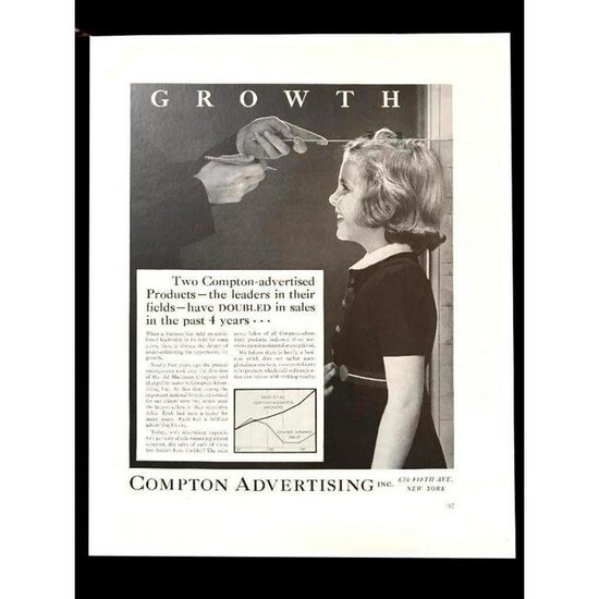 1940 Compton Advertising Black & White Magazine Ad