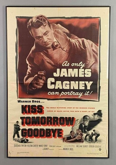 1950 Warner Bros. Kiss Tomorrow Goodbye Movie Poster