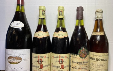 1984 Beaune Domaine B. Delagrange , 1977 Chassagne Montrachet 1er Cru “Morgeot” D. Prieur-Brunet (2), - Burgundy - 1x Magnum (1,5L) & 4 Bottles (0.75L)