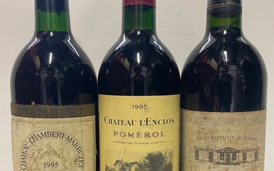 1995 Château Chambert-Marbuzet - Château l’enclos - Château Desmirail - Bordeaux - 3 Bottles (0.75L)