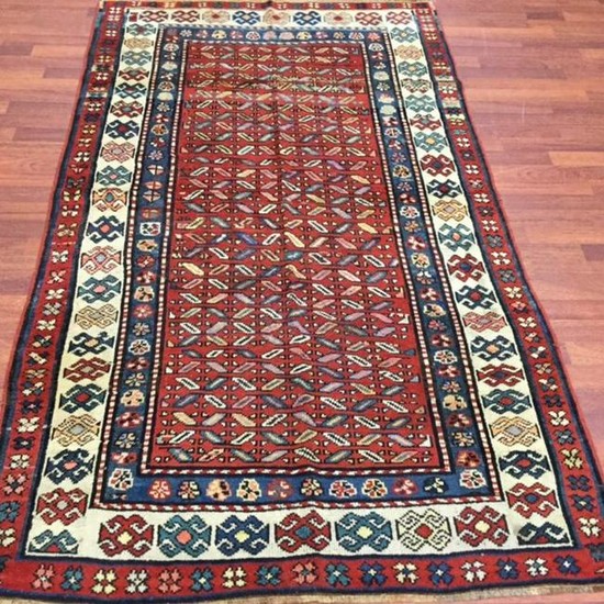 19th C Kazak Caucasian rug