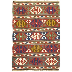 19th Century Colorful Antique Caucasian Kilim