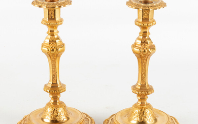 19th Century Gilt Bronze Regency Style Candlesticks