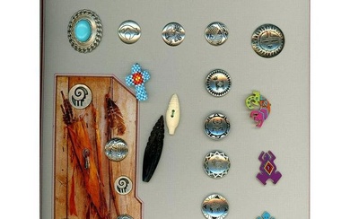 2 CARDS OF ASSORTED MATERIAL MEXICAN THEME BUTTONS