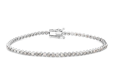 2.00 tcw Diamond Bracelet - 14 kt. White gold - Bracelet - 2.00 ct Diamond - No Reserve Price