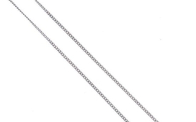 An 18ct gold necklace. The curb-link chain, with spring