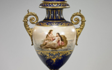 Antique Vienna-Style Ormolu-Mounted Porcelain Vase