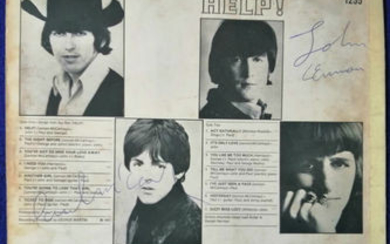 Beatles Help! LP Signed (UK - Parlophone, 1965) Album sleeve.