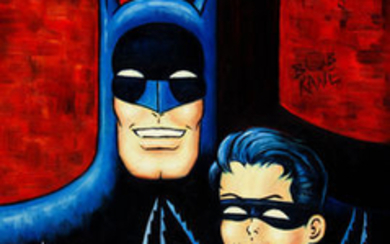 Bob Kane Batman and Robin Painting.