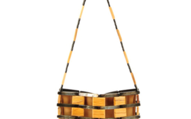 BOTTEGA VENETA - a wood and resin beaded handbag.
