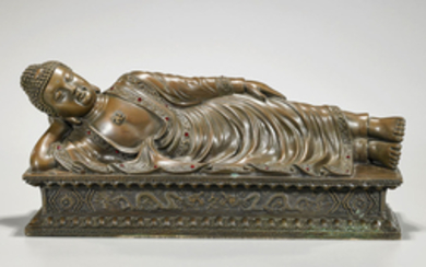 Chinese Bronze Reclining Buddha