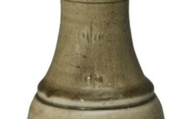 A Chinese grey stoneware Longquan celadon vase,...