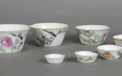 Chinese Porcelain Cups of Graduated Sizes