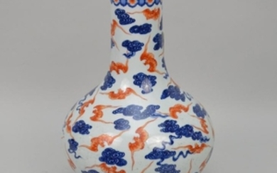 Chinese Qing Period Famille Rose Porcelain Vase.