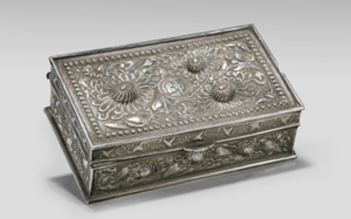 CHINESE REPOUSSE SILVER BOX
