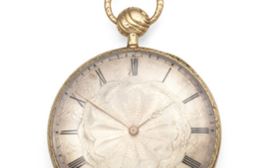 A continental gold key wind open face quarter repeating pocket watch