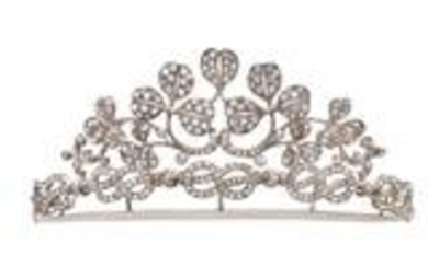 A diamond diadem total weight c. 12 ct from the house of Savoy