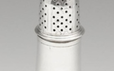 An early George III silver pepper caster, of typical